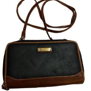 Rosetti Small Black Brown Crossbody Clutch